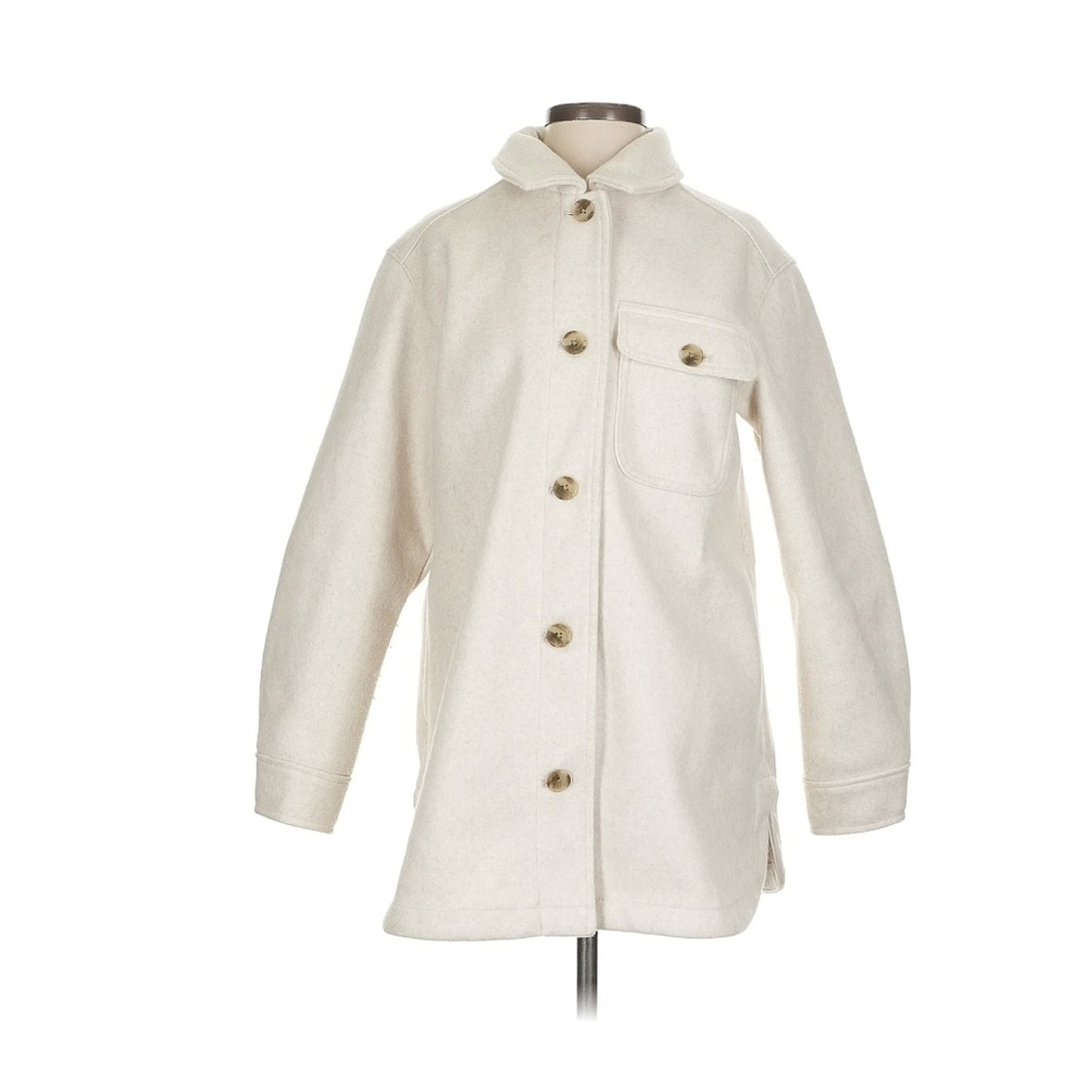 Old Navy Cream Pea Coat with Stand-Up Collar